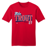 Mike Trout Speckle Team Font MLBPA Tee